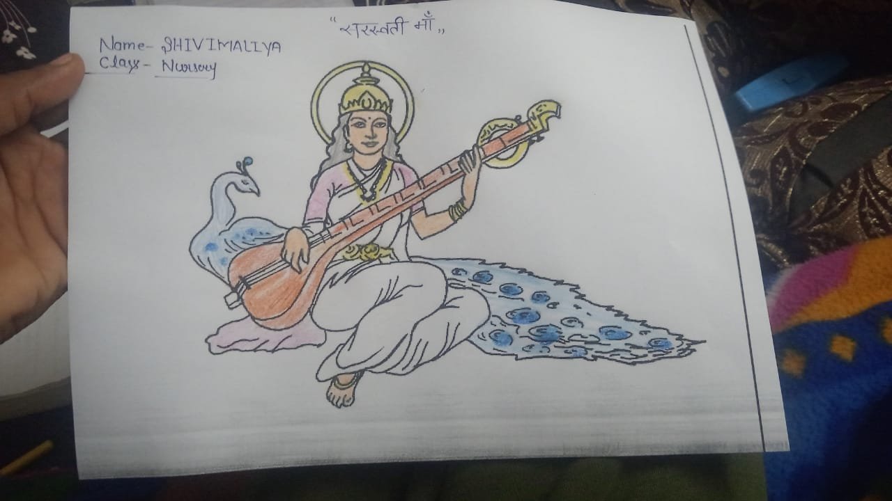 saraswati puja drawing for kids,saraswati thakur drawing for kids,happy saraSWATI  PUJA - YouTube